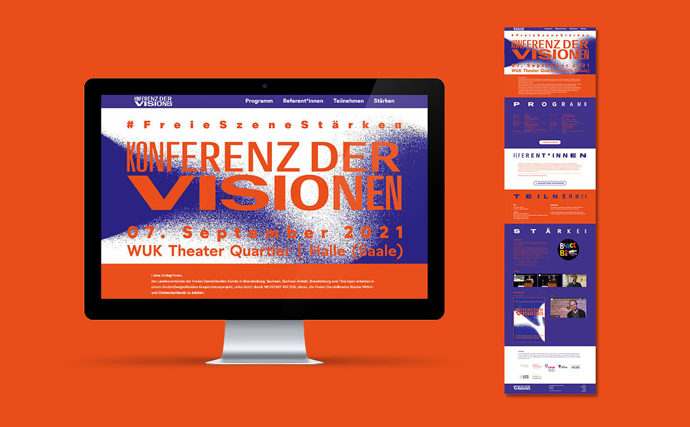 Screendesign von Konferenz der Visionen