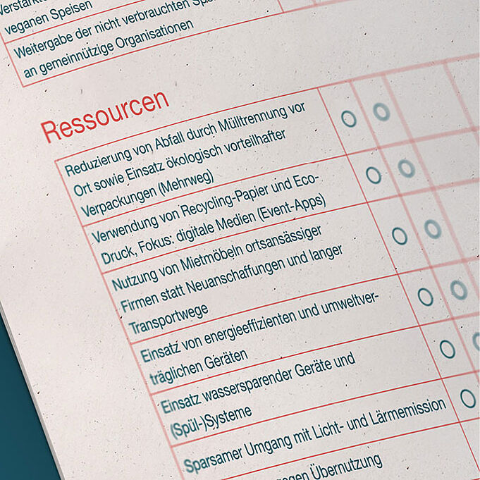 Checklists as part of the brochure layout