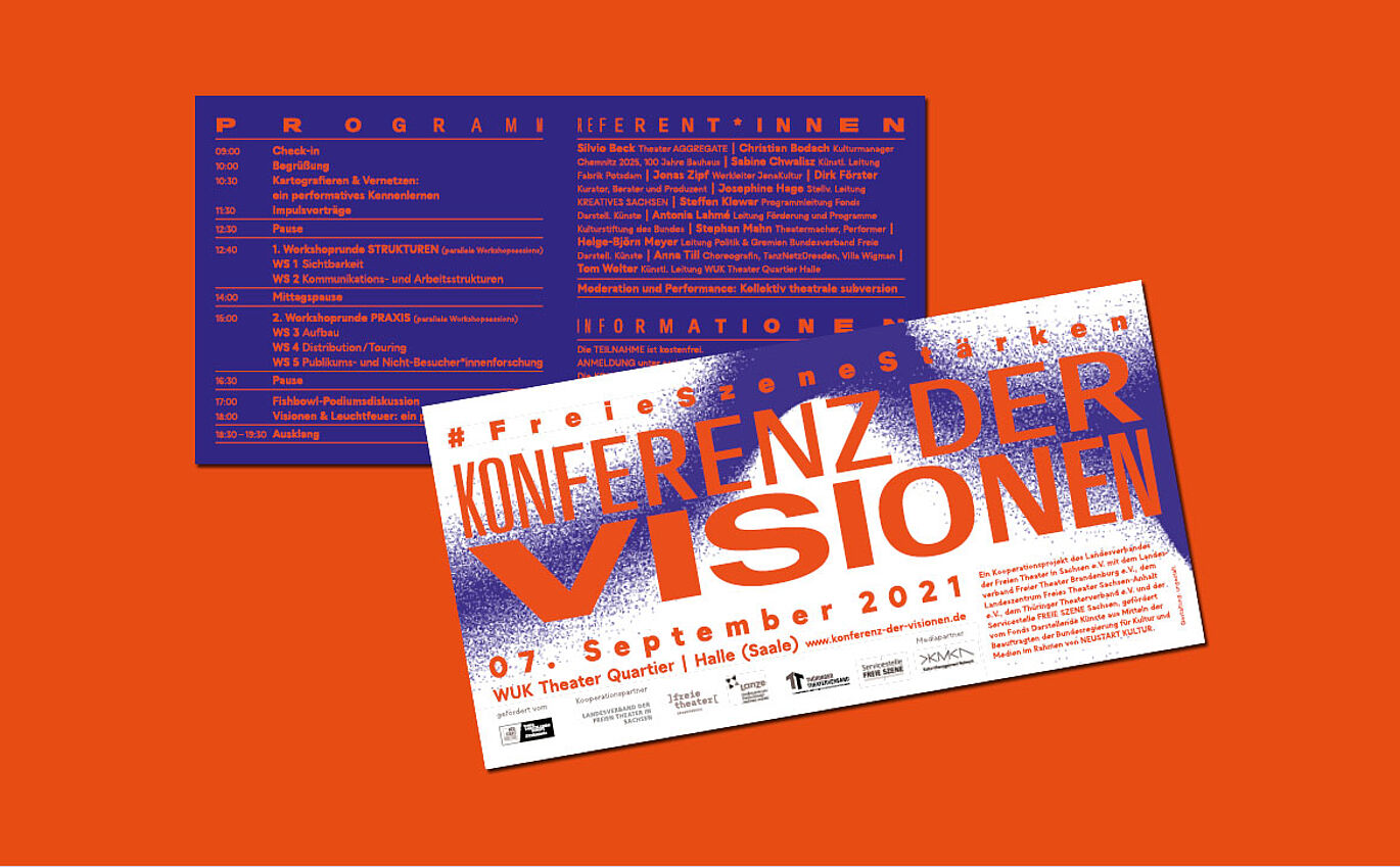 Announcement flyer, front and back