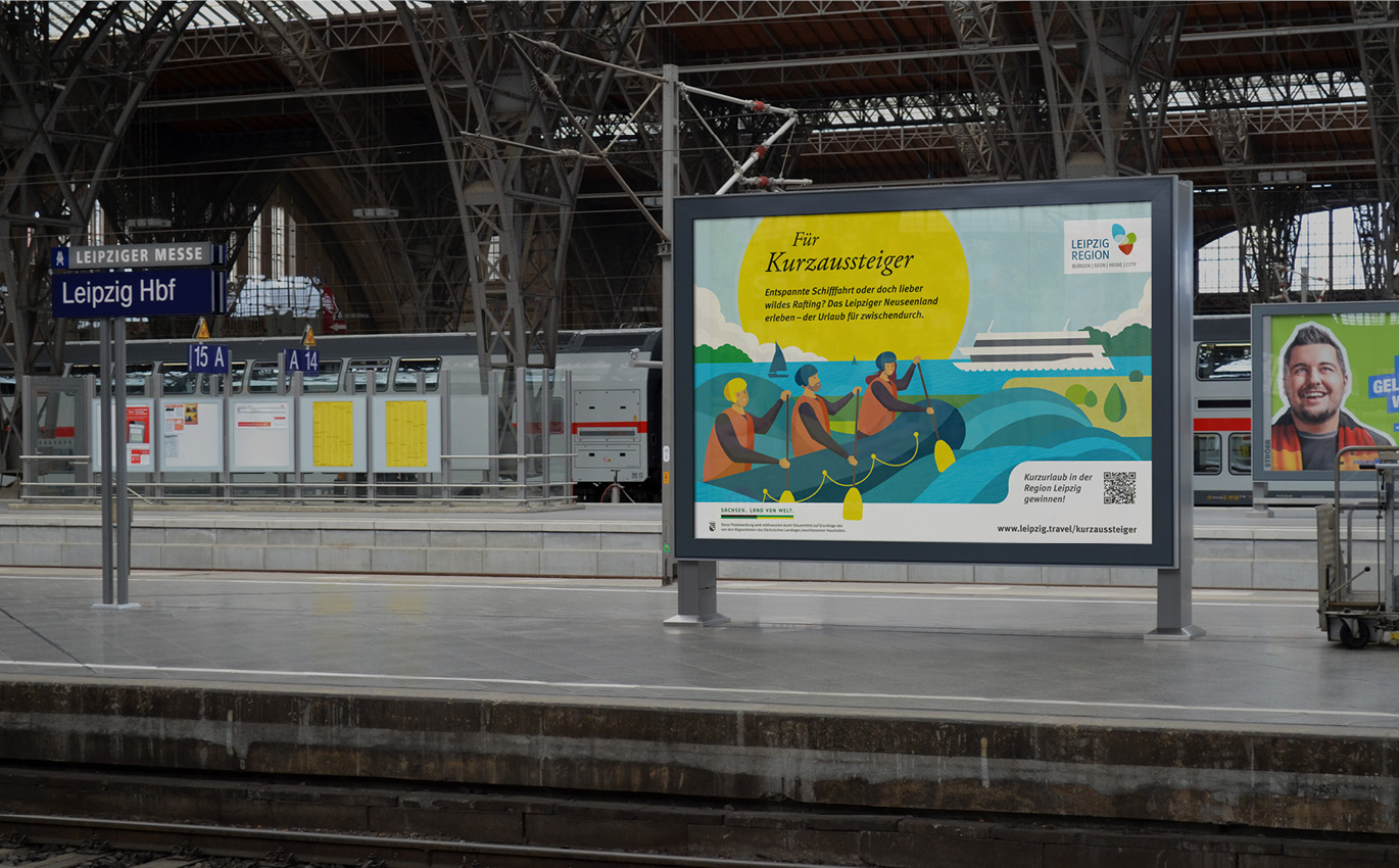 18/1 Large-format poster of the out-of-home campaign "For short-time dropouts"