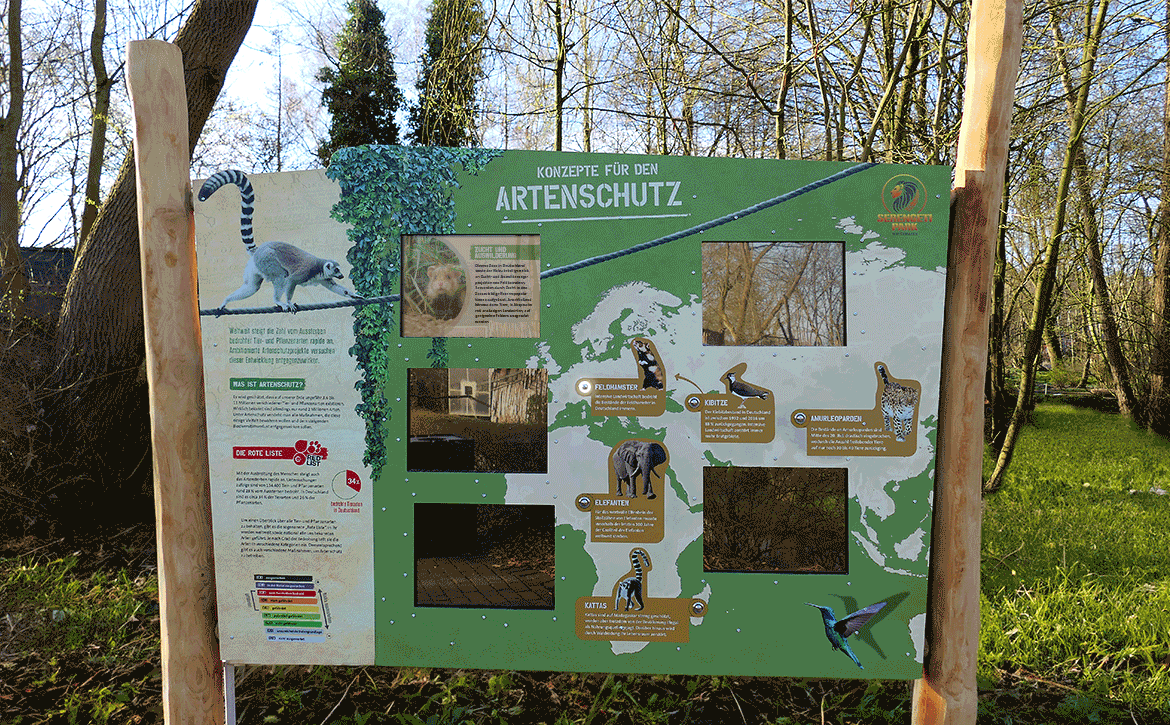 Interactive information board on concepts for species protection