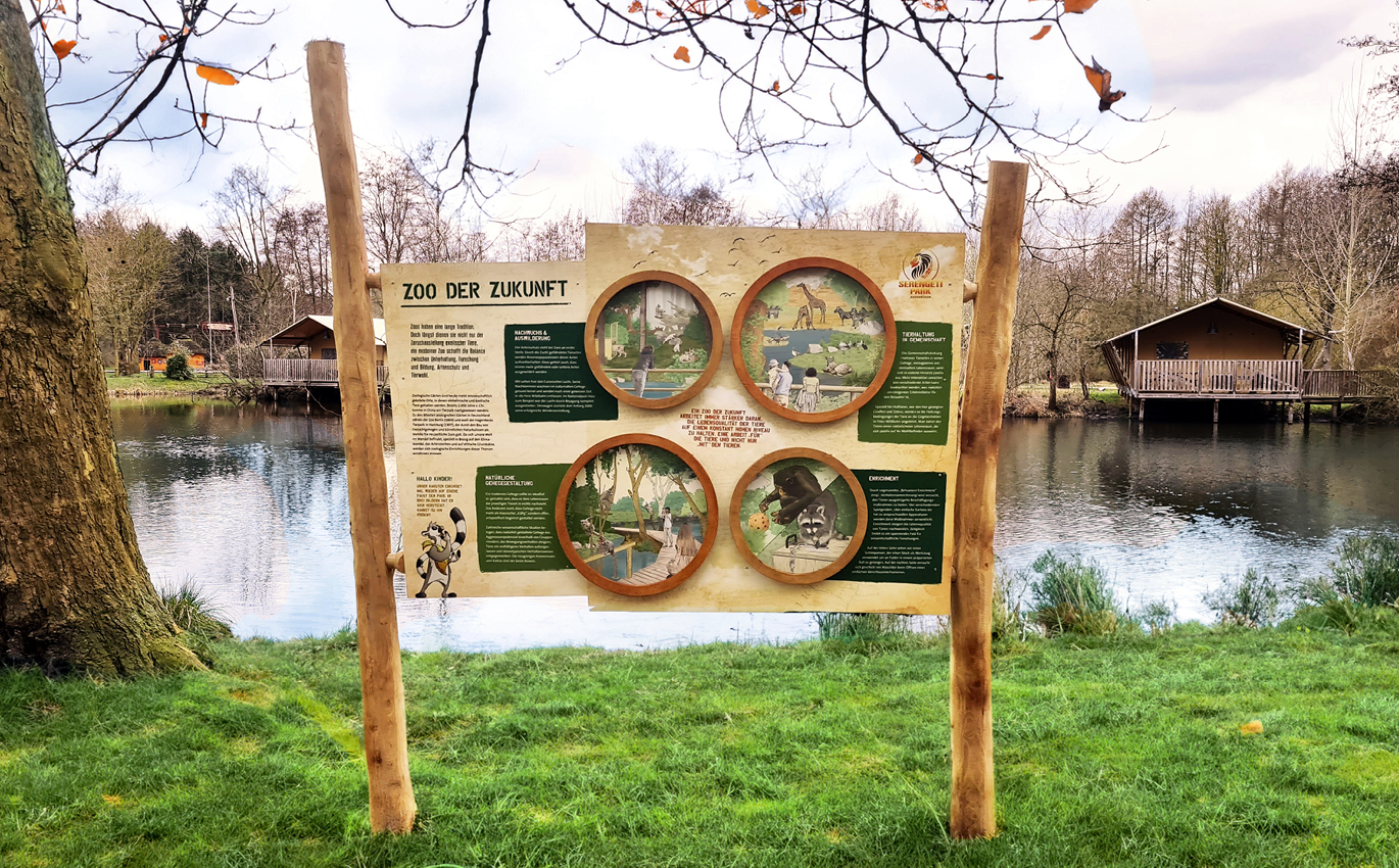 Information board about the zoo of the future